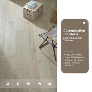 Suelo de abedul macizo de 240mm de ancho, chapa Natural de 4,0mm, tamaños personalizados, colores para oficina moderna, bloqueo de clic para <span class=keywords><strong>Parque</strong></span> de dormitorio - Product Image 3