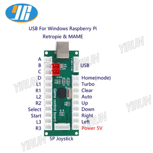 Kit DIY de jeu d'arcade YIRUN pour 2 joueurs, micro-interrupteurs, boutons encastrés, joystick 4/8 directions, carte encodeur USB - Product Image 4