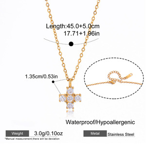 Novirassine - Gargantilla con Cruz Elegante y Estética, de Acero Inoxidable Resistente al Deslustre, para Mujeres y Adolescentes, Joyería para Uso Diario o Aniversario - Product Image 4