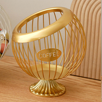 Panier de rangement en métal moderne pour la maison, support en fil métallique pour fruits, capsules de café, mugs, panier à dosettes de café, design ovale simple
