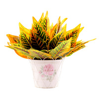 Plantes artificielles en soie murales, fausses feuilles et herbe, décoration murale intérieure/extérieure, hauteur 35 cm