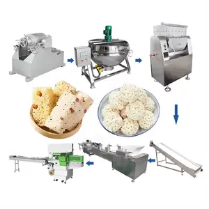 Kommerzielle Puffreis Kuchen-Kugelmaschine Erdnuss zerknittert Sesam Süßigkeiten Formmaschine Cereal Bar Making Schneidemaschine