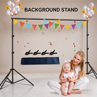 Penyangga Latar Belakang Logam untuk Fotografi yang Dapat Disesuaikan dengan 4 Klem & Tas Pembawa untuk Dekorasi Pesta Pernikahan Studio Foto