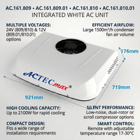 Unidad de Climatización para Techo de Autocaravana de 12V/24V, Aire Acondicionado Silencioso para Vehículos Recreativos y Comerciales