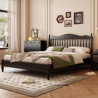 Lit double moderne minimaliste de style américain en bois massif, modèle 319, tailles 1,5 m et 2,0 m, fabriqué en Chine