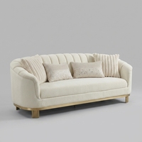 Fauteuil pivotant modulaire capitonné de luxe moderne en tissu/cuir avec pieds en acier inoxydable doré pour appartement, hôtel, usage domestique