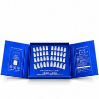 Boîte cadeau de luxe personnalisée bleu roi, pliable en trois, biodégradable, pour ampoules de soin, crème visage et contour des yeux, avec insert de précision et finition métallique