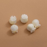 Perles coquillages sculptées mignonnes en forme de muguet 6*8mm/8*10mm, breloques fleurs de la vallée en coquillage naturel pour bracelet, collier, DIY