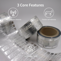 Étiquette RFID passive étanche pour vêtements, autocollant UHF ISO 18000-6C 70x17mm, puce Alien H9, étiquette RFID en stock pour étiquettes volantes de vêtements