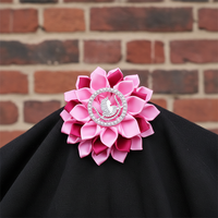 Sensibilisation au cancer du sein Royal et rose clair Satin ruban pétales faisant Corsage broche fille d'Isis symbole DOI fleur broche
