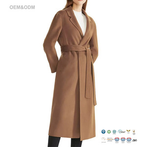 Signore Camel Cashmere <span class=keywords><strong>lungo</strong></span> inverno <span class=keywords><strong>cappotto</strong></span> caldo donna - Product Image 1
