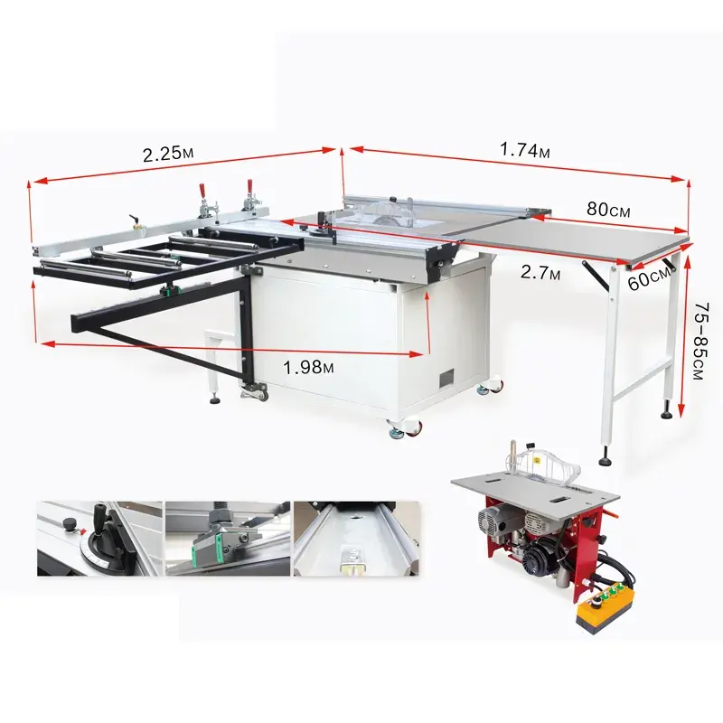 Universal Cabinet Portable Woodworking Machine Sn Tools Sliding Table Saw Cut