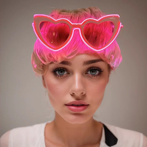Gafas de Sol Retro de Corazón Rosa con Luces <span class=keywords><strong>LED</strong></span> Intermitentes para Mujer, Accesorios para Despedidas de Soltera, Decoraciones de Boda y Día de San Valentín - Product Image 2