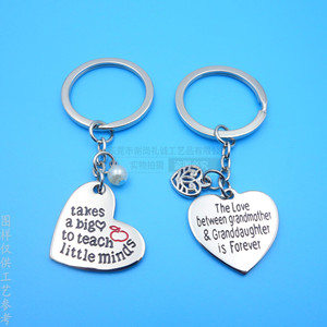 Llavero de Corazón de Acero Inoxidable con Grabado Personalizado y Relleno de Color para Regalo de Pareja - Product Image 1