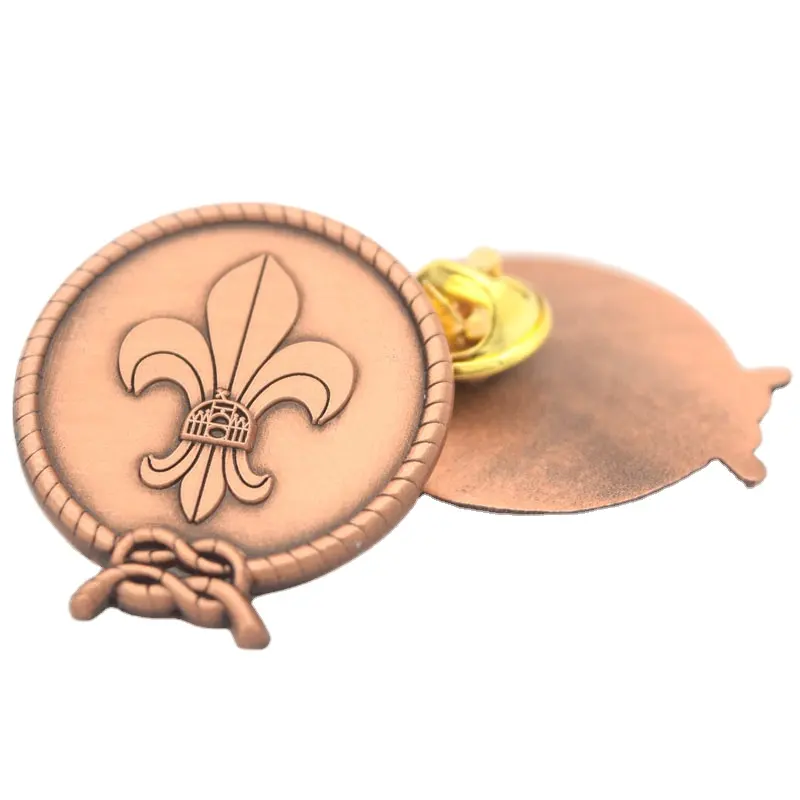3D Antique Brasspins Scouts Loliondo Lily Iris Pin With Rhinestone Brooch Pin Bandana Jujutsu Kaisen Enamel Pin