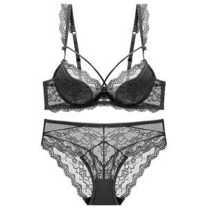 Set Intimo Personalizzato Pure Lust per Ragazze, Reggiseno Sexy in Pizzo Push-Up Anti-Cedimento per Seno Secondario e Vita - Product Image 3