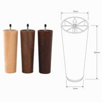 Pieds de meubles en plastique imitation bois, coniques, de remplacement, avec boulon fileté pour canapé, table, chaise