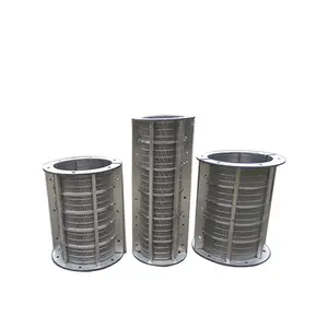 Stainless steel 304 316L welded and looped cow dung dewatering filtration wedge wire screen filter drum