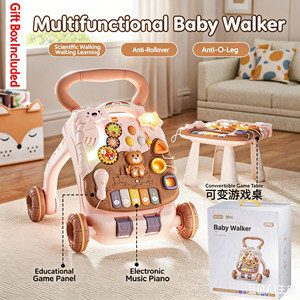 Marche-bébé avec piano éducatif et effets lumineux, roues antidérapantes <span class=keywords><strong>pour</strong></span> l'apprentissage de la marche des nourrissons - Product Image 4