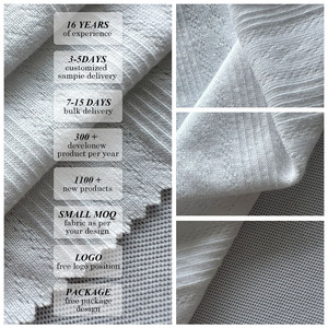 Penjualan Terlaris 2023 AS Hoodie 465 Gsm 100% Katun Terry Towelling Fabric untuk Celana Olahraga Berat Sedang Kaos Rajut Polos - Product Image 4