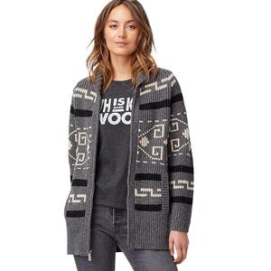 Cárdigan de punto de manga larga ajustado de Invierno para mujer personalizable, suéter con cuello redondo, cremallera abierta frontal, Mosca, informal, Coreano - Product Image 1