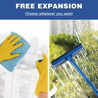 Nettoyeur de vitres de voiture 2 en 1 de 15,9 pouces avec long manche et éponge - Nettoyage professionnel pour stations-service, vitres et surfaces de douche