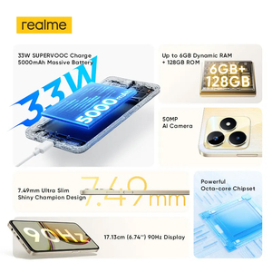 2023 <span class=keywords><strong>Realme</strong></span> <span class=keywords><strong>C53</strong></span> 33W SUPERVOOC carica 5000mAh batteria 50MP AI fotocamera 6.74 "HD 90 Hz Display cellulare - Product Image 2