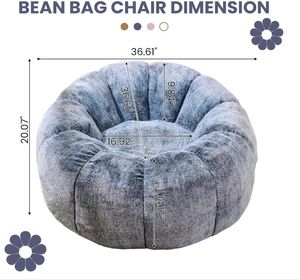 Sofá Puff Convertible Moderno de Piel Sintética para Adolescentes y Jóvenes, Silla de Lectura con Reposabrazos de Pétalos para Sala de Estar - Product Image 2