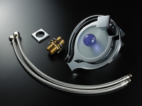 Robinet cascade Sense Faucets à LED, à poser sur comptoir, en laiton, à changement de couleur, avec poignée unique, design moderne