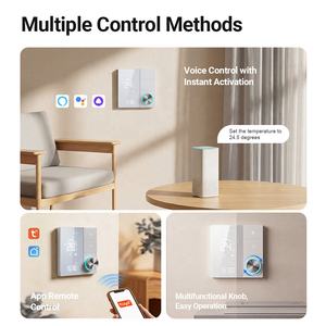 Termostato WiFi Tuya 2026, Controlador de Temperatura y Humedad, Perilla LED, Control por Voz a través de Aplicación, Compatible con Google <span class=keywords><strong>Alexa</strong></span>, Blanco y Negro - Product Image 4