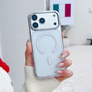 High quality plating <b>camera</b> crystal HD transparent magnetic phone case clear cover for <b>iPhone</b> 11 12 13 <b>14</b> 15 16 17Air - Product Image 6