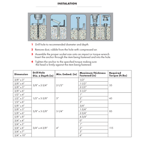 สกรูยึดคอนกรีตหัวหกเหลี่ยม ASME B18.2.1 ขนาด 1/2 x 4" 5" 6" <span class=keywords><strong>8</strong></span>" 10" 12" ชุบกัลวาไนซ์ สำหรับงานก่อสร้าง - Product Image 3