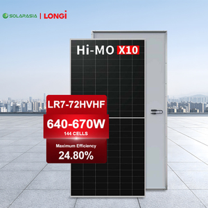 Panneau solaire bifacial Longi 620 Watt 640W 645W 650W 655W 660W 665W 670W Himo X10 Panneaux solaires monocristallins Kit pour la maison - Product Image 1