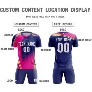 Conjunto de Camisetas de Fútbol Personalizadas Unisex para Adultos, Nombre y Número del Equipo Personalizados, Sublimadas, Transpirables, Cuello en V, 180g, Ropa Deportiva de Fútbol - Product Image 3