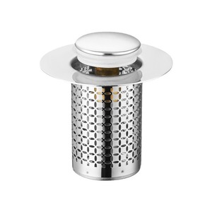Bouchon de vidange à bouton-poussoir en acier inoxydable, diamètre intérieur standard, universel pour évier de cuisine, salle de bain, toilettes, douche, balcon - Product Image 1