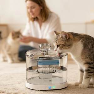 Fontaine à eau intelligente sans fil pour chat, filtration automatique ronde à circulation continue pour chats et chiens, détachable FT888 - Product Image 6