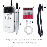 45000 tr/min V6 perceuse à ongles électrique Rechargeable Portable manucure outil de polissage fraise ponceuse fichier UV Gel polisseuse