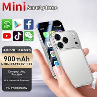 Mini smartphone portable A17, écran HD de 3,0 pouces, stockage 2 Go + 16 Go, système Android 8.1, batterie 900 mAh, appareil photo HD, mini smartphone
