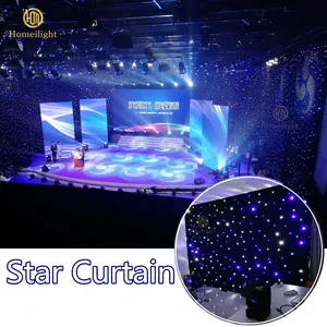 Customized shiny back drop cloth led star curtain for Wedding bar dj church party starlit 4*6m game room curtain event curtain