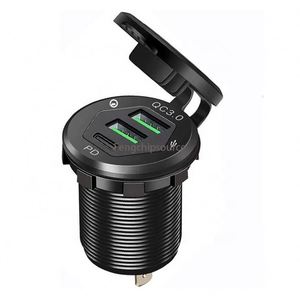 Cargador de Teléfono Móvil para Coche, Motocicleta y Barco, con Tres Puertos de Carga Rápida QC3.0 + PD, Doble QC3.0 + PD - Product Image 1