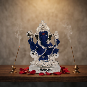 Handcrafted Silver Plated Lord Ganesha Idol Stainless Steel <b>Religious</b> <b>Statue</b> for Home Temple Decor Wedding Gift and Daily Pooja - Product Image 4