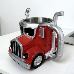 Taza de Café para Camión con Remolque, de Acero Inoxidable, Gran Capacidad, Diseño de Dibujos Animados, para Oficina, Hogar, Regalo, Decoración - Product Image 2