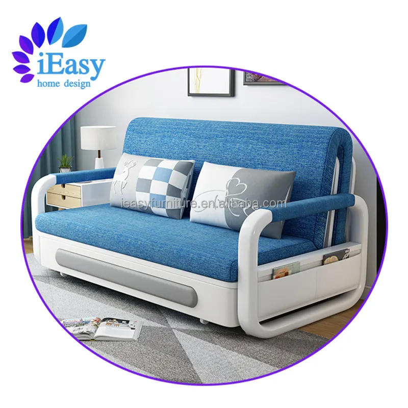 IEasy-sofá cama plegable de tela, mueble moderno de diseño Simple para sala de estar