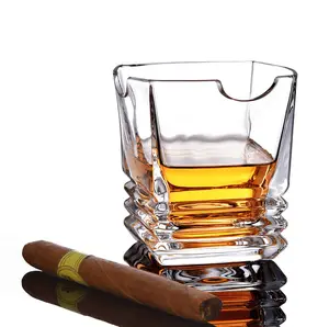 Groothandel Gepersonaliseerde Creatieve Whisky Sigaar Beker Loodvrij Drinken Glaswerk Voor Thuisfeest Bar Shot Glas