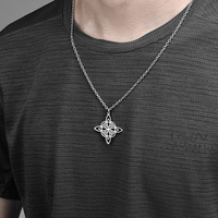 Collier unisexe Nœud Celtique Nordique Éternel en Acier Titane, Style Artistique Rétro, Hiver 2025, Chaîne de Pull Polie, Bijou Inaltérable