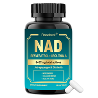 Capsules de supplément liposomal NAD+ végétalien à marque privée OEM avec Resvératrol et Urolithin-A pour le soutien anti-âge et la santé du ADN