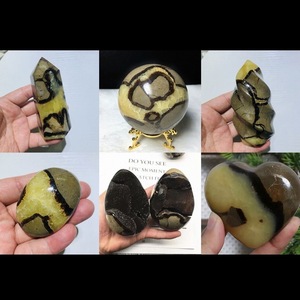 Wholesale Natural Septarian Polished Carved <b>Crystal</b> Crafts Sphere Egg Heart Torch Tower Wand Healing Meditation Gift Home Decor - Product Image 6