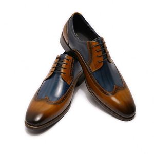Zapatos Oxford Casuales de Hombre con Cordones, Diseño Italiano, Cuero Genuino, Nueva Moda - Product Image 3