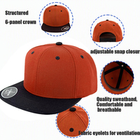 Casquette de baseball en laine à 6 panneaux structurée personnalisée, à visière plate, réglable, style hip-hop, broderie personnalisée, unisexe, vente en gros