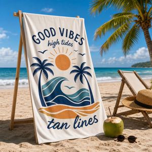 Luxurious Cotton <b>Terry</b> Pool Beach Design Double Side Jacquard Promotional Business Gift Custom Embroidered <b>Towel</b> - Product Image 1